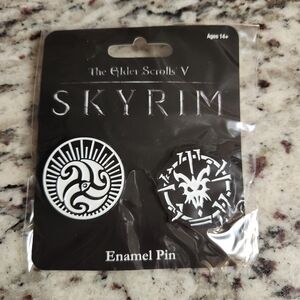 Skyrim Enamel Pin Set - Black and White